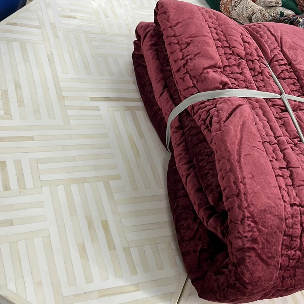 Anthropologie Wine Red Quilted Comforter. This is the comforter only.